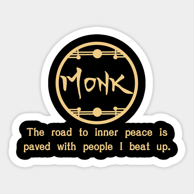 Monk Road to Inner Peace Sticker by Gene Pool Variety Hour